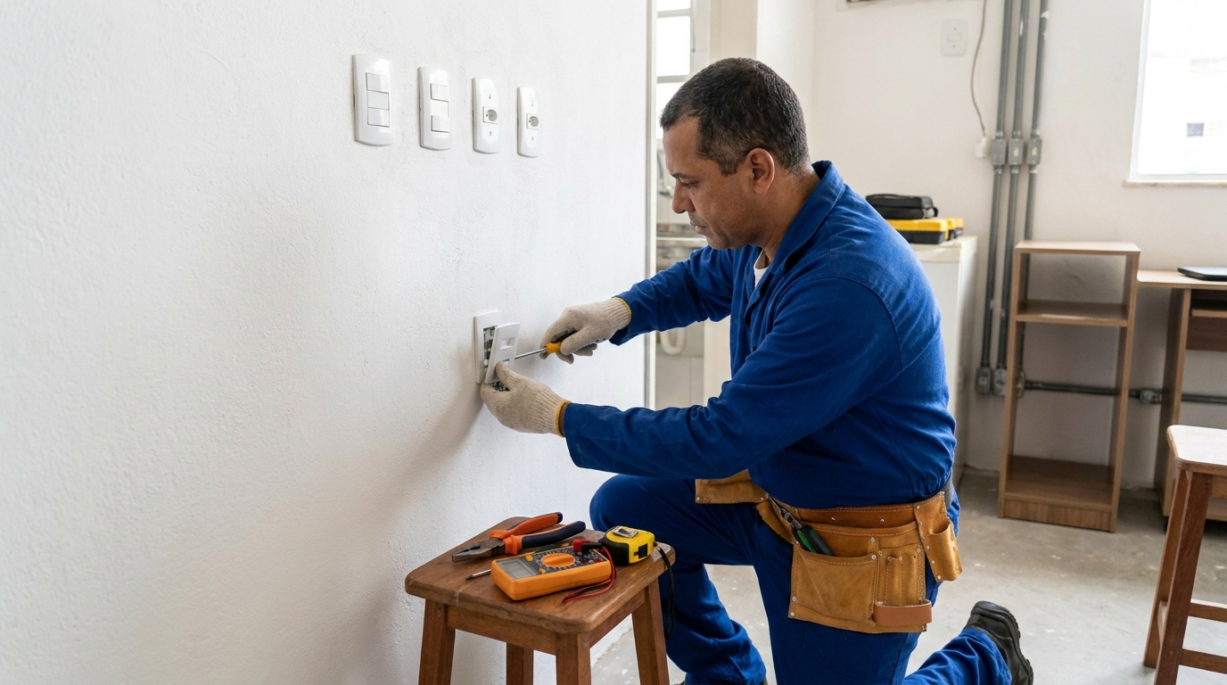 Instalacao de tomada e interruptor profissional em Uberlândia‑MG
