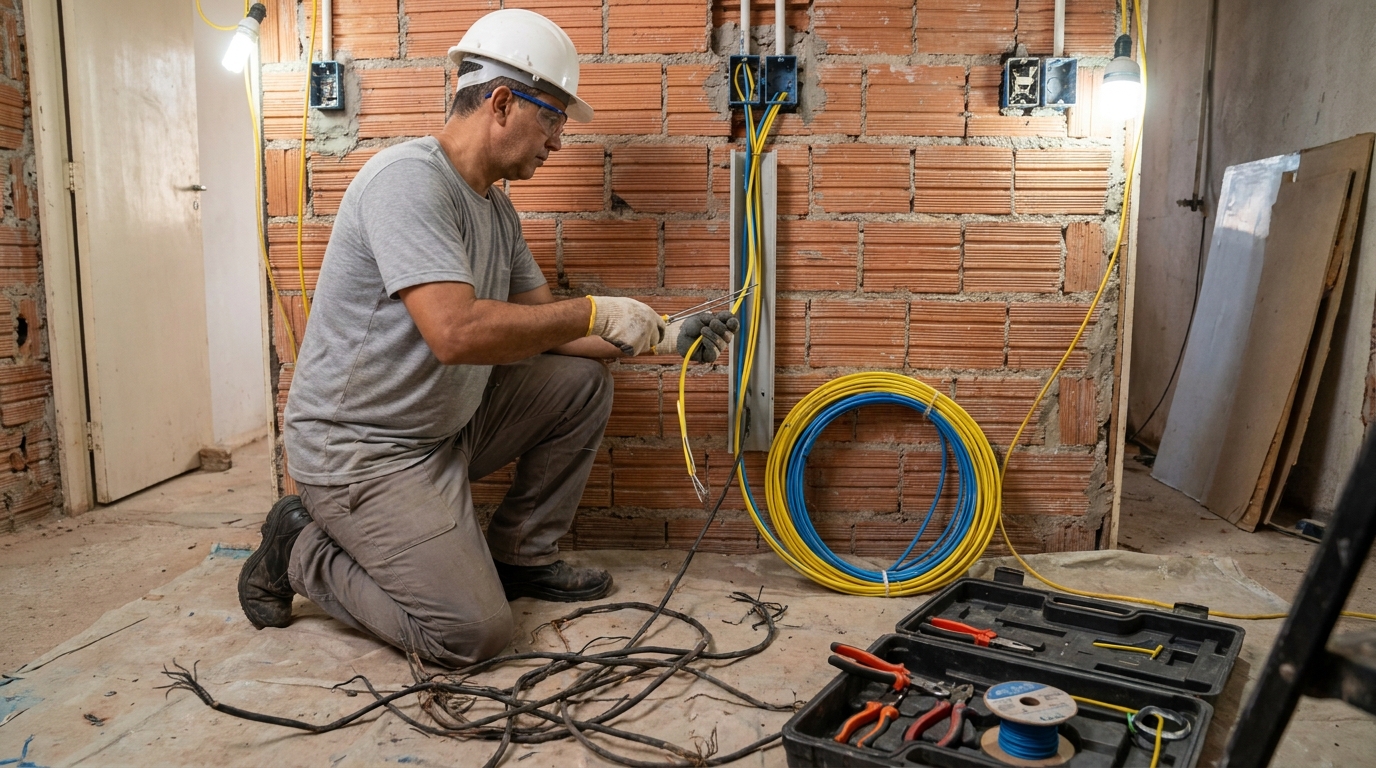 Troca de fiacao eletrica residencial em Uberlândia‑MG